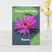 Carte Joyeux anniversaire - lis (Fleur jaune)