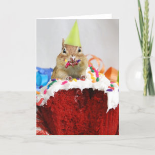 Carte Joyeux anniversaire Little Chipmunk