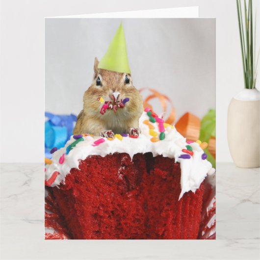 Carte Joyeux anniversaire Little Chipmunk (Devant)