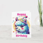 Carte Joyeux Anniversaire Llama (Devant)