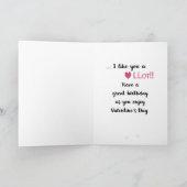 Carte Joyeux Anniversaire Llamas Saint Valentin Coeurs (Intérieur)