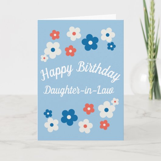 Carte Joyeux Anniversaire Loi fille - Joli Floral (Devant)