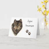 Carte Joyeux Anniversaire, Loup, Loups, Animal (Fleur jaune)