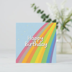 Carte Joyeux anniversaire lumineux et coloré arc-en-ciel