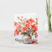 Carte Joyeux Anniversaire Lys Poted Illustration (Devant)