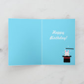 Carte Joyeux Anniversaire Magicien Boy Magic Bunny Trick (Intérieur)