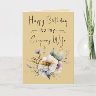 Carte Joyeux anniversaire magnifique femme fleurs sable