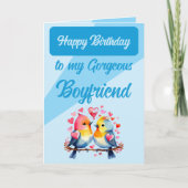 Carte Joyeux anniversaire magnifique petit ami oiseaux b (Devant)