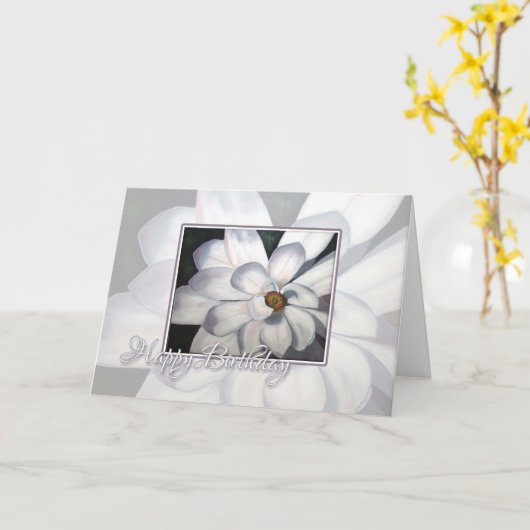 Carte Joyeux Anniversaire Magnolia (Fleur jaune)