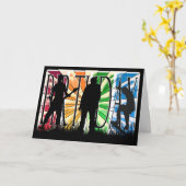 Carte Joyeux anniversaire mâle moderne (Fleur jaune)