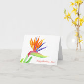 Carte Joyeux Anniversaire Maman Aquarelle Oiseau Du Para (Fleur jaune)