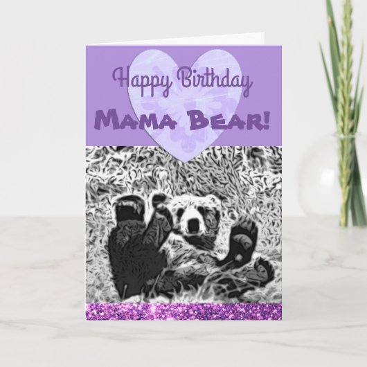 Carte Joyeux anniversaire "maman Bear", ours de bébé (Devant)