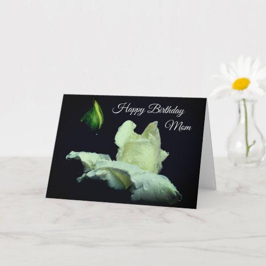 Carte Joyeux Anniversaire Maman Blanche Rosebud Flower (Petite plante)
