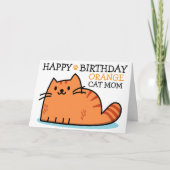 Carte Joyeux Anniversaire Maman Chat Orange (Devant)