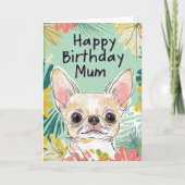 Carte Joyeux anniversaire Maman - Chihuahua Chien Pawfec (Devant)