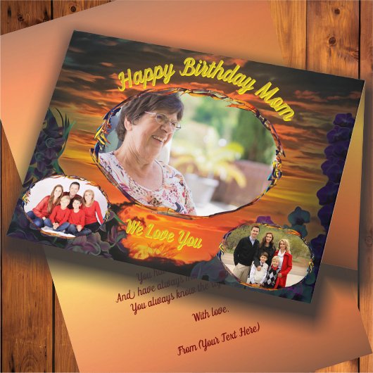 Carte Joyeux anniversaire Maman coucher du soleil 2584