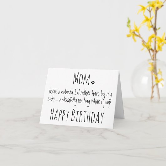 Carte Joyeux Anniversaire Maman Drôle Chien Humour - Chi (Fleur jaune)