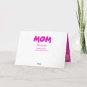 Carte Joyeux Anniversaire maman en amusant, texte rose v (Dos)