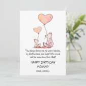 Carte Joyeux Anniversaire Maman Et Bébé Mignonne (Debout devant)