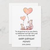 Carte Joyeux Anniversaire Maman Et Bébé Mignonne (Devant / Derrière)