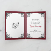 Carte Joyeux anniversaire maman et papa rose Roses Damas (Intérieur)