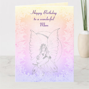 Carte Joyeux anniversaire maman Fairy design