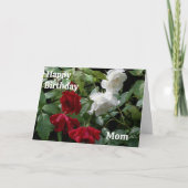 Carte Joyeux Anniversaire Maman Fleurs Roses Rouges (Devant)
