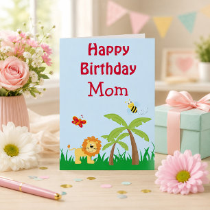 Carte Joyeux Anniversaire Maman Jungle Safari