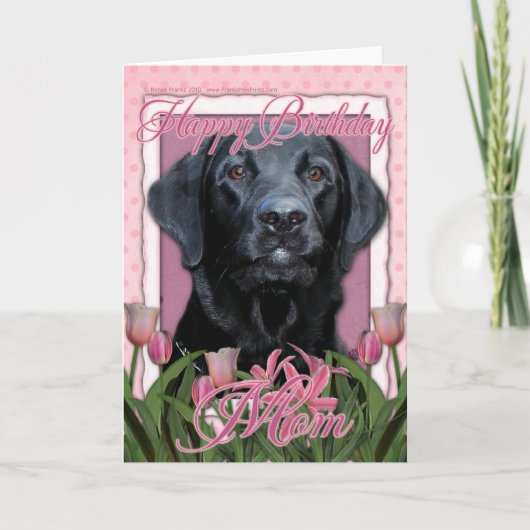 Carte Joyeux Anniversaire Maman - Labrador - Noir - Gage (Devant)