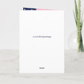 Carte Joyeux anniversaire maman marine et photo rose (Dos)