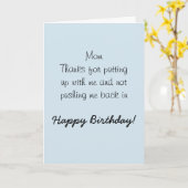 Carte Joyeux anniversaire Maman Mère Humour Drôle (Fleur jaune)