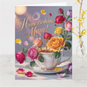Carte Joyeux Anniversaire Maman Message avec Roses (Fleur jaune)