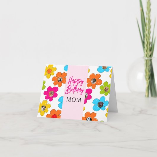 Carte Joyeux anniversaire Maman mignonne Flower Chig Pho (Devant)