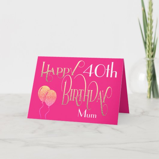 Carte Joyeux Anniversaire Maman N'importe quel âge et no (Devant)