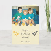 Carte Joyeux anniversaire maman orange gris photo (Devant)