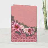 Carte Joyeux Anniversaire Maman Papa Rouge rose sur rose (Dos)