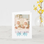 Carte Joyeux Anniversaire Maman Photo De Twins (Fleur jaune)