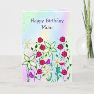 Carte Joyeux Anniversaire Maman, Plutôt Floral