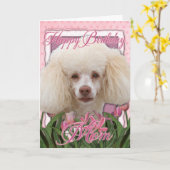 Carte Joyeux Anniversaire maman - Poodle (Fleur jaune)