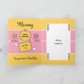 Carte Joyeux Anniversaire maman rose jaune avec photos C (Intérieur)