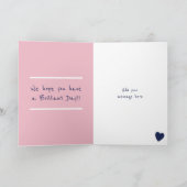 Carte Joyeux anniversaire maman rose marine et blanc pho (Intérieur)