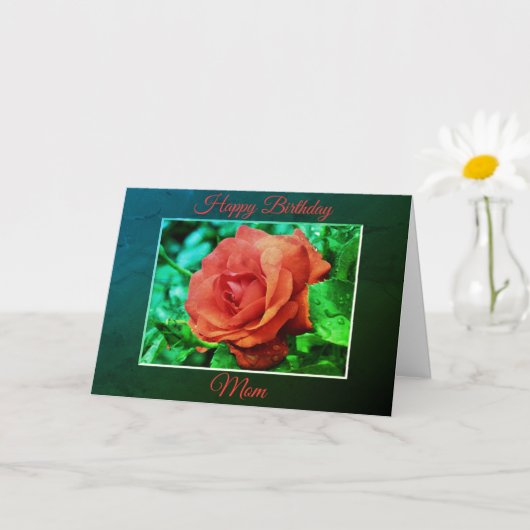 Carte Joyeux Anniversaire Maman Rouge Rose En Fleur (Petite plante)