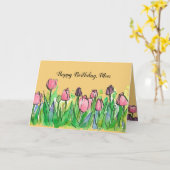 Carte Joyeux anniversaire maman Tulip Garden (Fleur jaune)