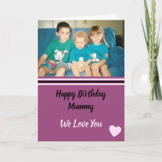 Carte Joyeux anniversaire maman violet et lilas photo (Devant)