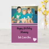 Carte Joyeux anniversaire maman violet et lilas photo (Fleur jaune)