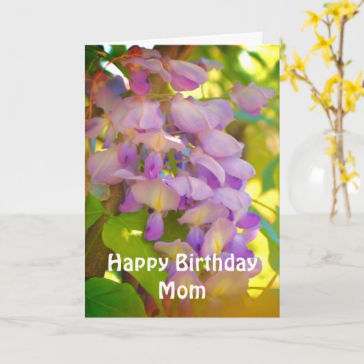 Carte Joyeux Anniversaire maman Wisteria Flower Card (Fleur jaune)