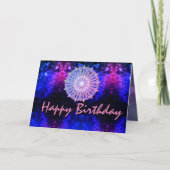 Carte Joyeux Anniversaire Mandala Cosmic Galaxy (Devant)