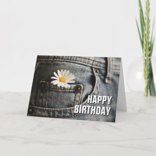 Carte Joyeux Anniversaire Marguerite dans la poche de