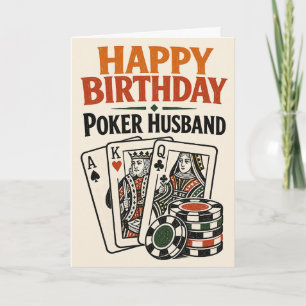 Carte Joyeux Anniversaire Mari Joueur de Poker