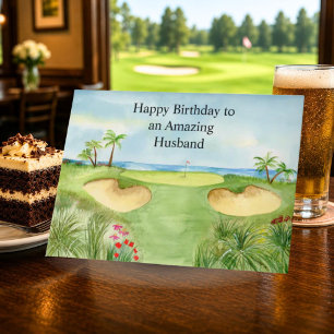 Carte Joyeux Anniversaire Mari Parc de Golf Tropical